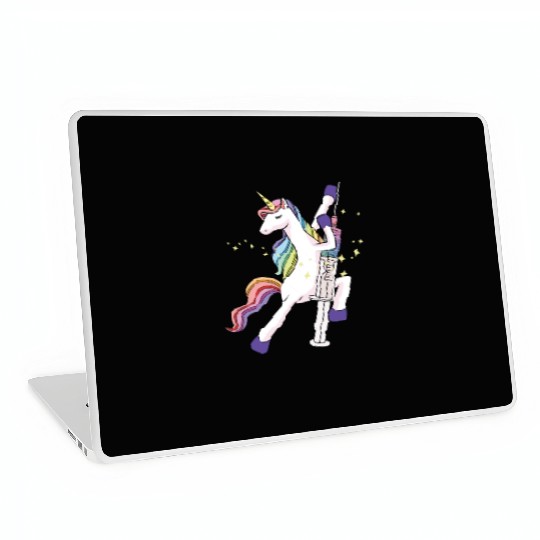 Unicorn with glitter syringe vaccination kid baby Laptop Skins
