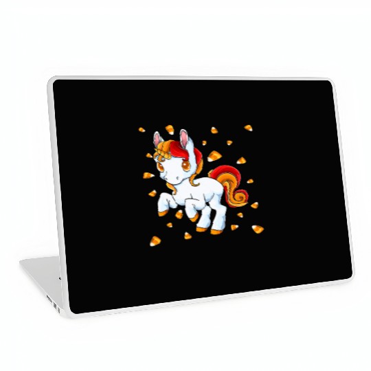 Halloween Unicorn Pony Candy Corn Halloween Laptop Skins