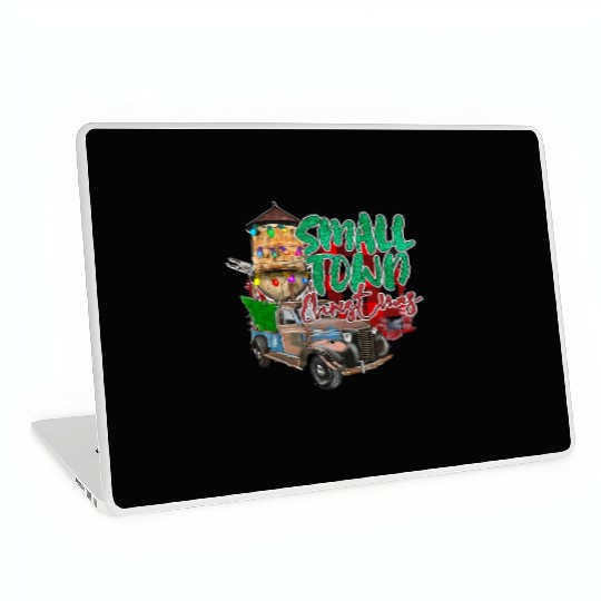 Country Farmer Life Small Town Christmas Red Laptop Skins