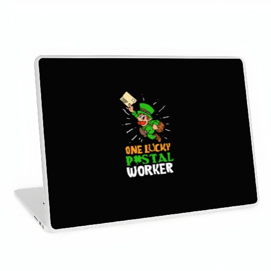 One Lucky Postal Worker St. Patrick's Day Clover Laptop Skins
