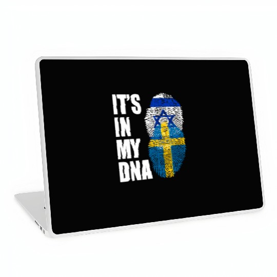 Israel And Swedish Mix Heritage DNA Flag Laptop Skins