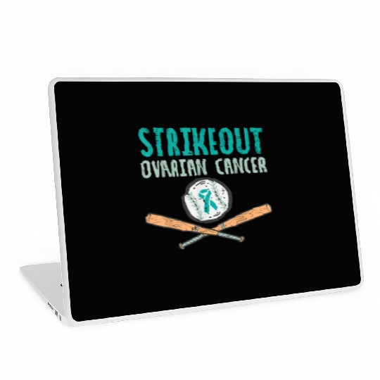 Funny Baseball Lover For Teal Ribbon Awareness Laptop Skins