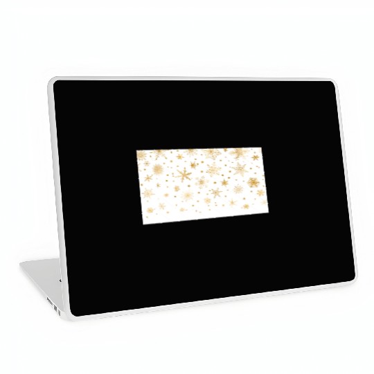 Snowflakes Pattern Elegant White Gold Laptop Skins