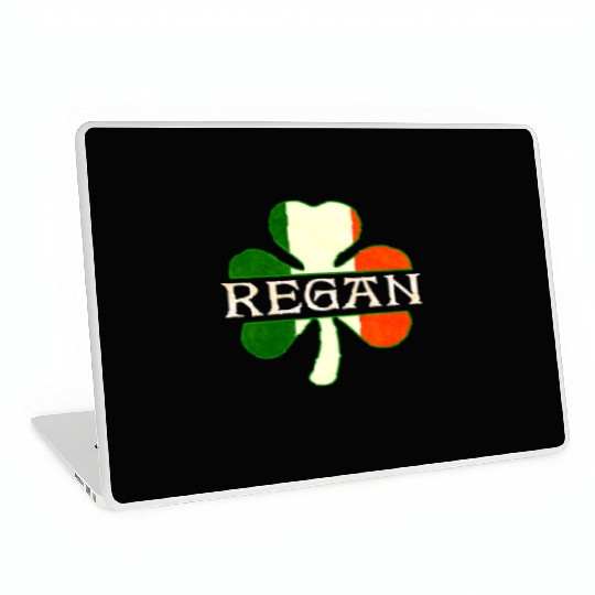 Regan Irish Surname Ireland Flag Shamrock Laptop Skins