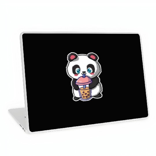 Panda Bear Boba Milk Tea Funny Bubble Tea Lovers Laptop Skins