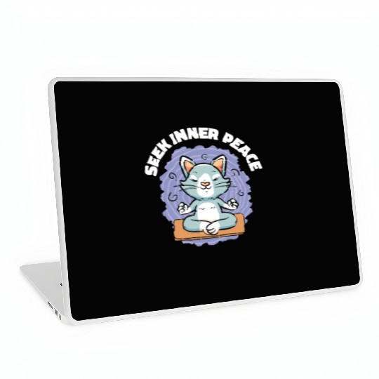 Serenity Cat Yoga Cat Owner Meditation Yoga Fan Laptop Skins