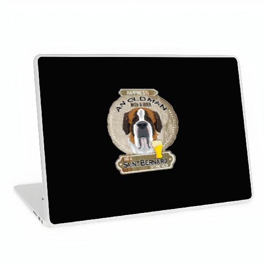 Saint Bernard Dad Beer Lover Laptop Skins