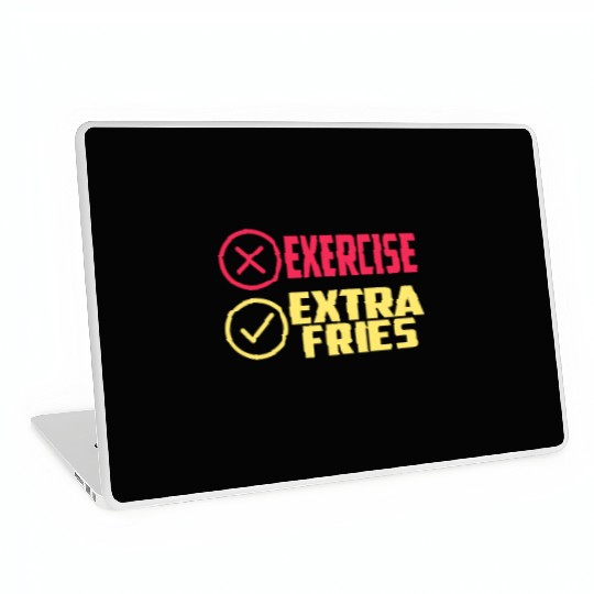 Exercise Extra Fries Gym Workout Chips Laptop Skins