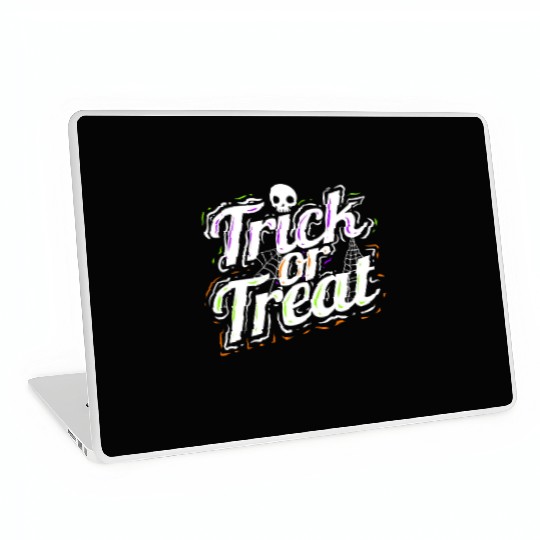 Trick Or Treat Spiderweb Halloween Laptop Skins