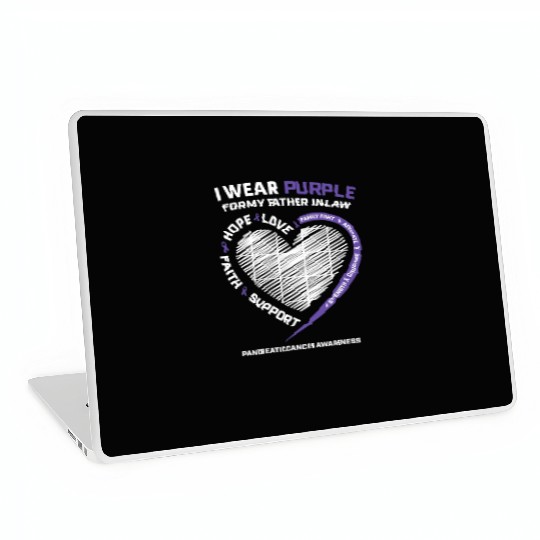 Dad I Wear Purple Father In Law Pancreatic Cancer Laptop Skins