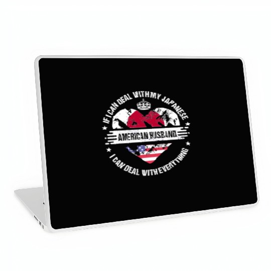 Japan American Husband Heritage Flags Laptop Skins