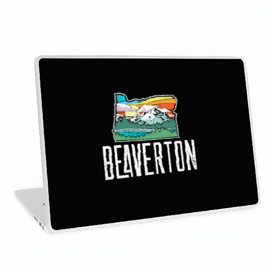Beaverton Vintage Oregon Nature Outdoors Retro Gra Laptop Skins