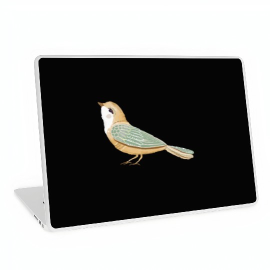 Folk art little fancy bird Laptop Skins