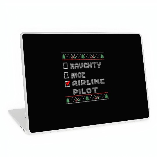 Naughty Nice Airline Pilot, Matching Christmas Laptop Skins