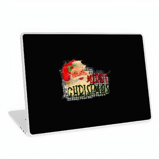 Retro Santa Merry Christmas Laptop Skins