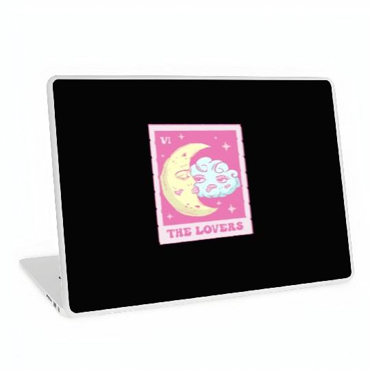 Coquette Aesthetic Pink Tarot Card The Lovers Laptop Skins