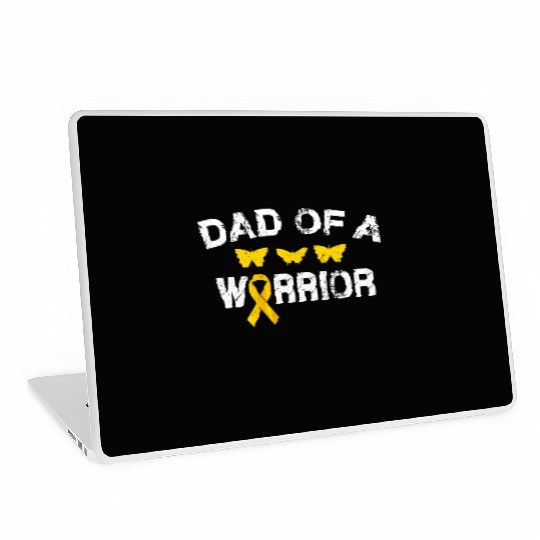 dad Of A Warrior Childhood Cancer Awareness Suppor Laptop Skins
