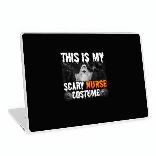 Scary Nurse Costume Funny Halloween Angry Boo Laptop Skins