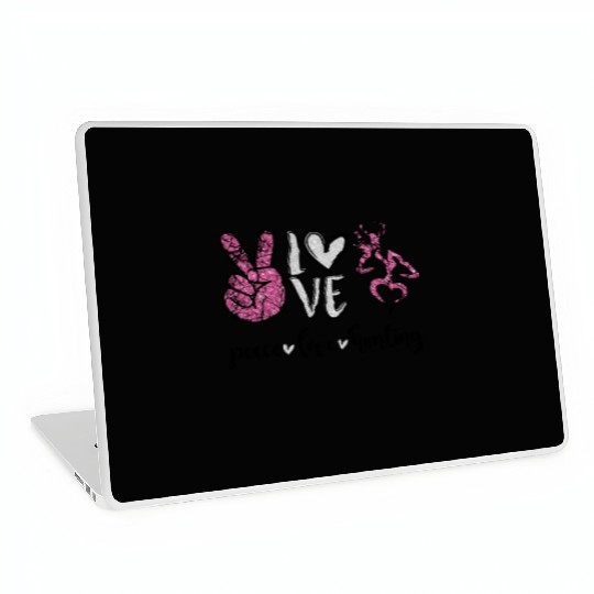 Peace Love Deer Hunting Funny Girls Women Laptop Skins