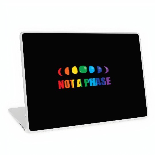 LGBT Not A Phase Funny Rainbow Moon Phase Gift Laptop Skins