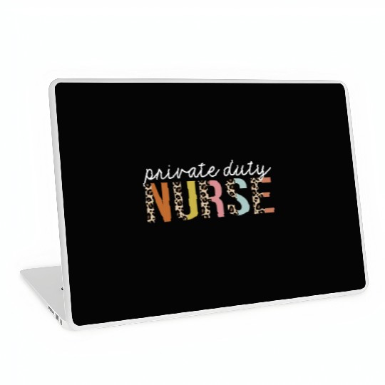 Private-Duty Nurse Colorful Leopard Print Funny Laptop Skins