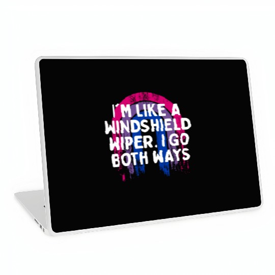 I Go Both Ways Bisexual LGBTQ Bi Pride Funny Dad Laptop Skins