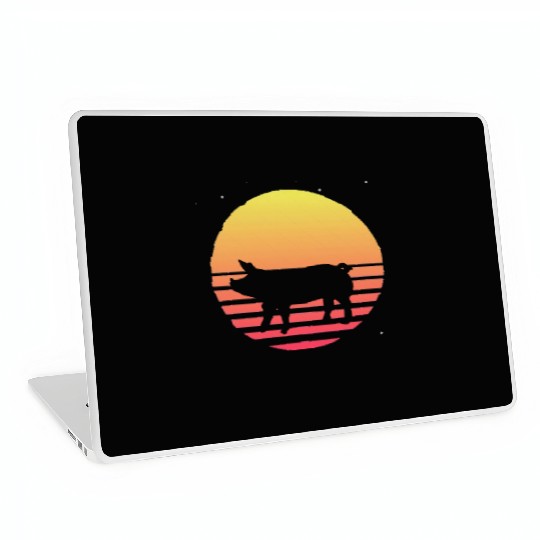 Farm Animal Lover Farmer Gift Retro Vaporwave Pig Laptop Skins