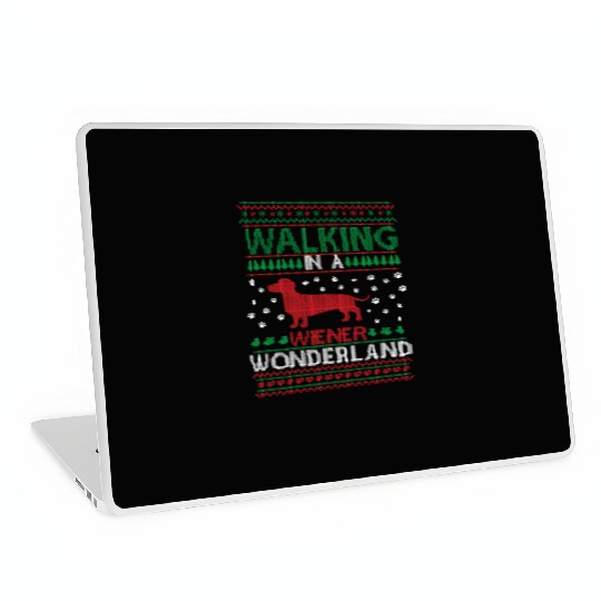 Walking in a Weiner Wonderland Funny Christmas Awe Laptop Skins