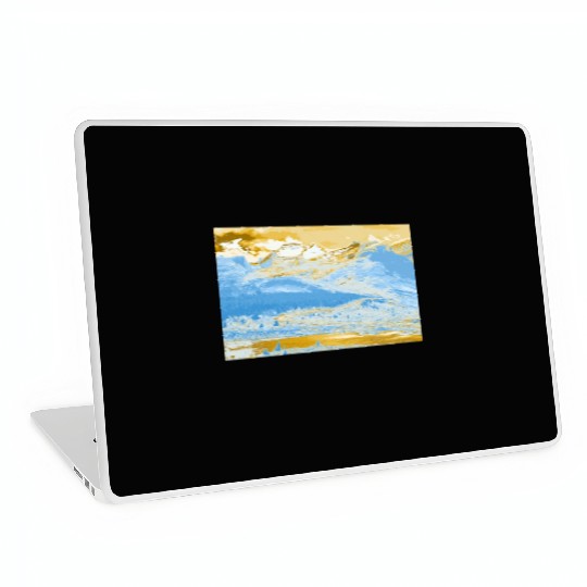 Golden Blue Mountain Lake Laptop Skins
