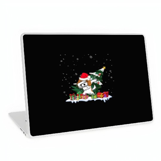 Saint Bernard Christmas Dabbing Santa Xmas Pajama Laptop Skins