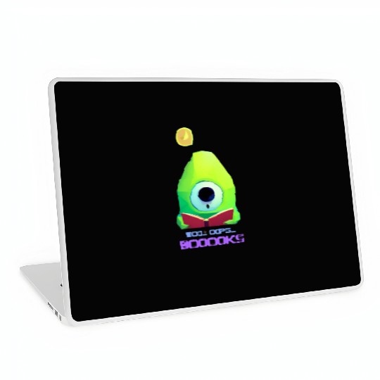 Cute Ghost Book Reading Teacher Funny Halloween Laptop Skins