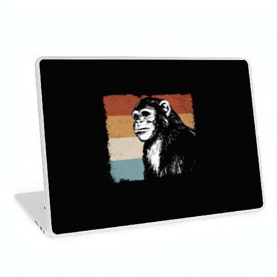 Monkey Chimpanzee Orangutan Monkey - Retro Monkey Laptop Skins