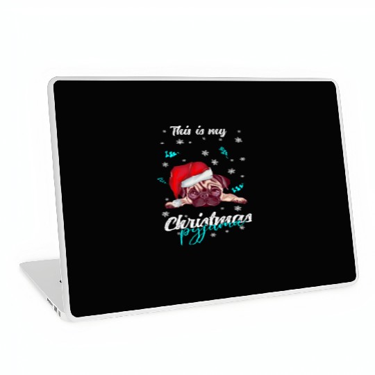 Winter Christmas Pyjama Pug Laptop Skins