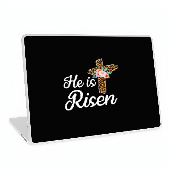 He Is Risen Jesus Christ Cross Easter Sunday Laptop Skins
