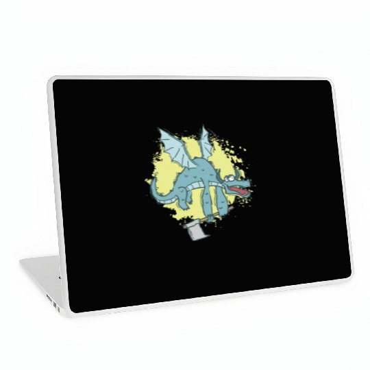 funny Dragon with Axe cute Animal Laptop Skins
