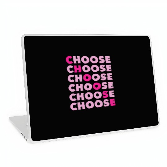 Choose Typography Pink Retro 80s 90s Vintage Laptop Skins