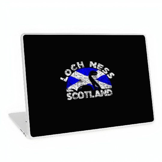 Distressed Loch Ness Monster Scotland Flag Laptop Skins