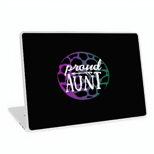 Purple Leopard Proud Aunt Laptop Skins