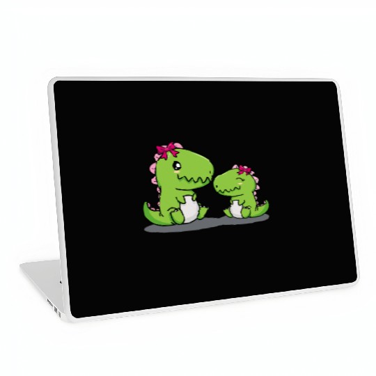 Big sister dino t-rex dinosaur sibling baby girls Laptop Skins