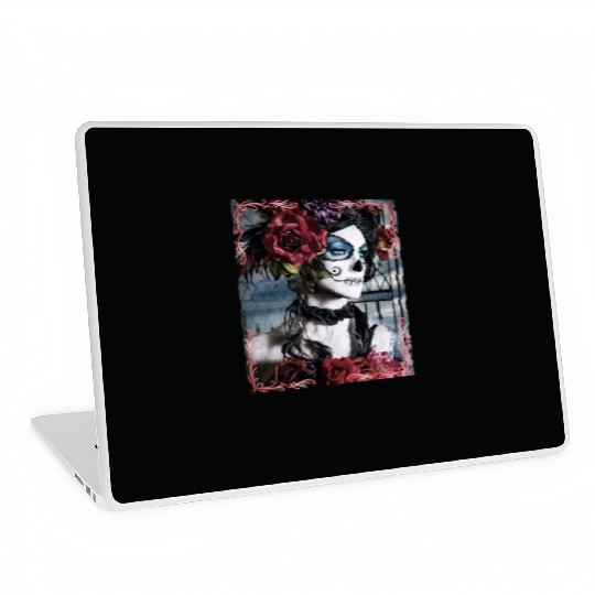 Beauty Dance Macabre Sugar Skull Girl Laptop Skins