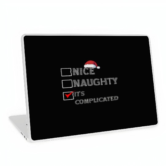 Nice Naughty It's Complicated Christmas List Santa Laptop Skins