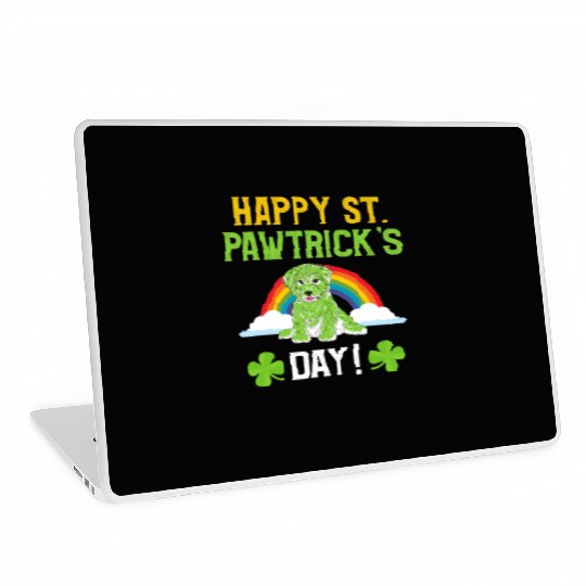 Funny St. Paddy Happy St. Pawtrick's Day Puppy Dog Laptop Skins
