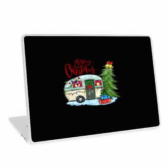 Merry Christmas Happy Camper Funny Camping Life Laptop Skins