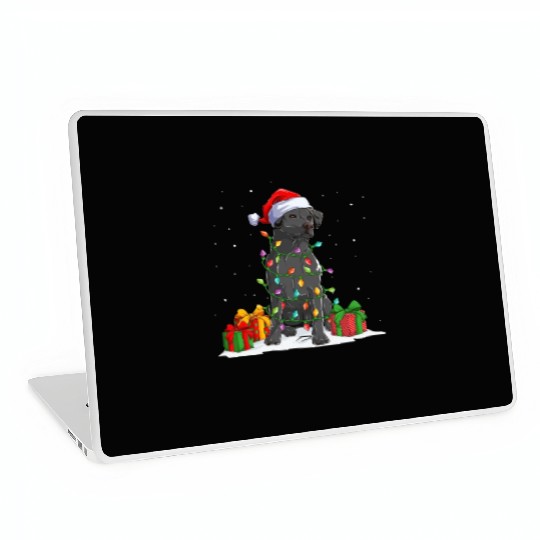 Black Lab Labrador Christmas Lights Pajama Dog Laptop Skins