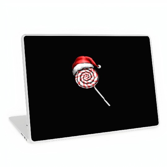 Candy Cane Lollipop Santas Hat Merry Christmas Laptop Skins