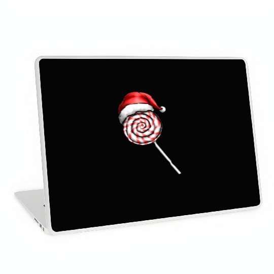 Candy Cane Lollipop Santas Hat Merry Christmas Laptop Skins