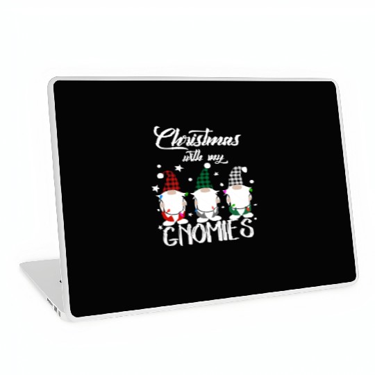Gnome Family Christmas for Women Men Buffalo Plaid Laptop Skins