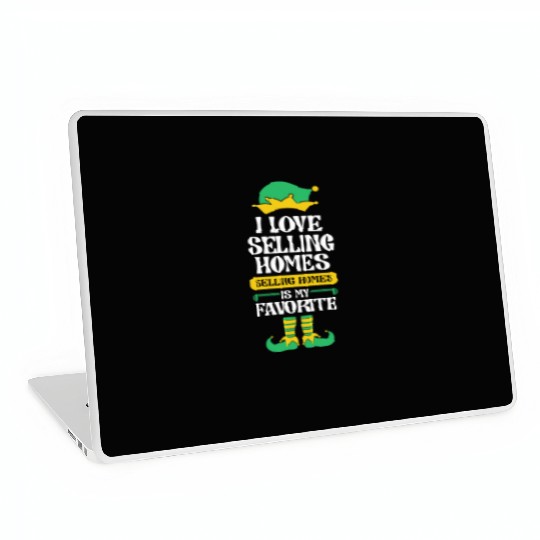 Real Estate Agent Christmas Elf Team I Love Laptop Skins