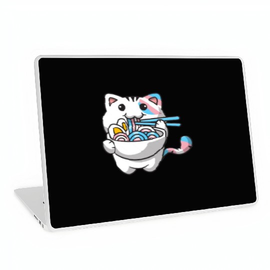 Transgender Pride Kawaii Cat Ramen Noodles Trans F Laptop Skins