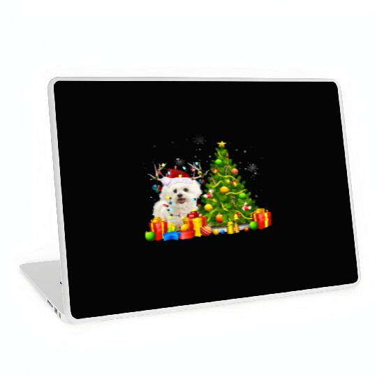 Bichon Frise Christmas Dog Lover Xmas Santa Laptop Skins